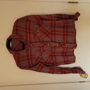 Maurices cropped oversized plaid shirt size L